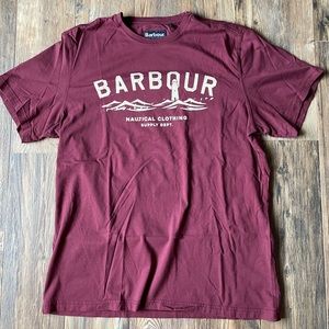 NWOT Maroon red Barbour Mens tailored slim fit tshirt size large